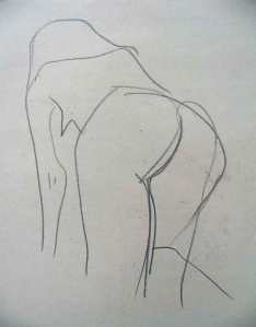 Aktskizze nach Modell 