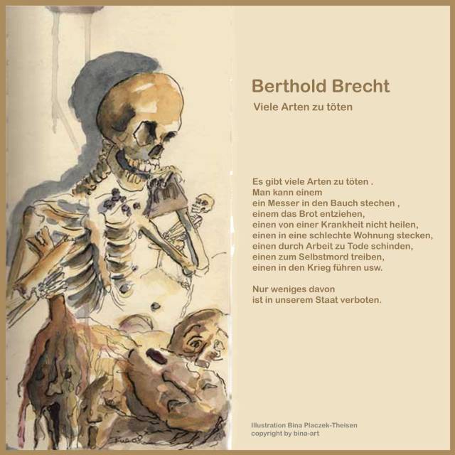 Berthold Brecht - Text Bina - Zeichnung